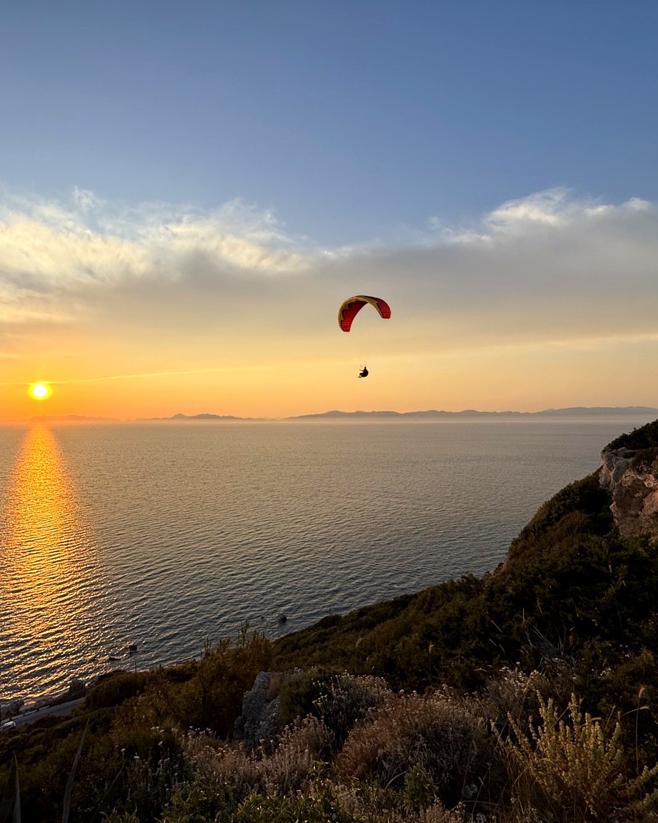 Paragliding near the Acropolis of Rhodes